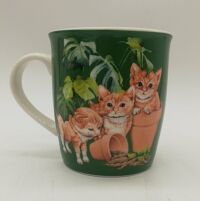 Mug vert en faïence 'chat'