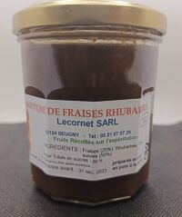 Confiture Fraises Rhubarbes 320g Lecornet 