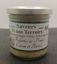 Rillettes poulet citron basilic 130g Cs