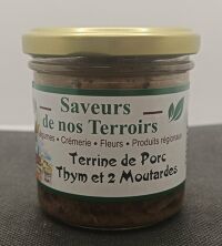 Terrine porc thym et 2 moutarde 130gr Cs 