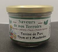 Terrine porc thym et 2 moutarde 200gr Cs