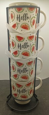 Set 4 mugs colonne "Fresh" 