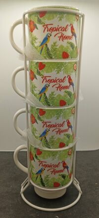 Set 4mugs sur colonne "tropical"